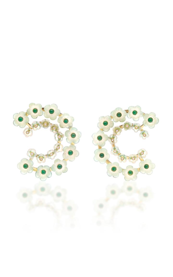 Casa Castro 18k Gold Mother Of Pearl Multi-stone Earrings