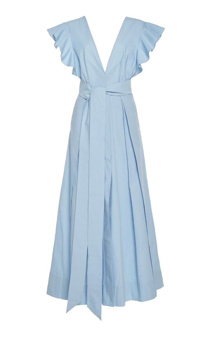 Kalita New Poet By The Sea Belted Cotton-poplin Maxi Dress