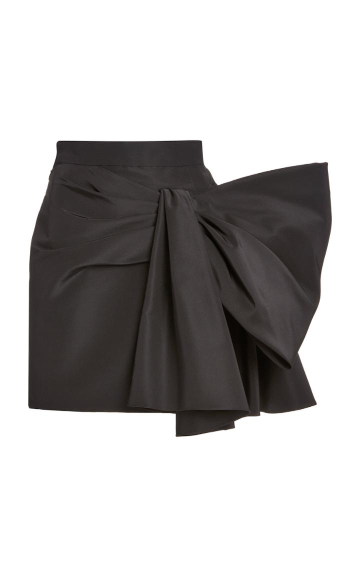Carolina Herrera Bow-embellished Silk-faille Mini Skirt