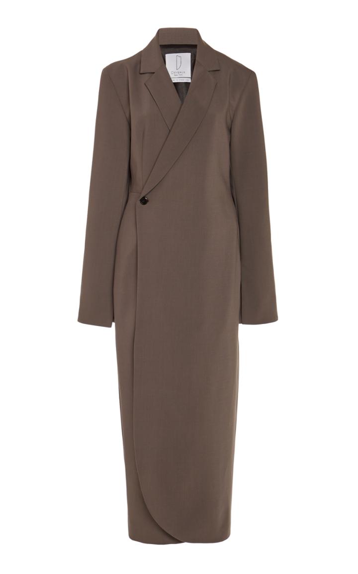 Deveaux Glenn Collared Twill Dress