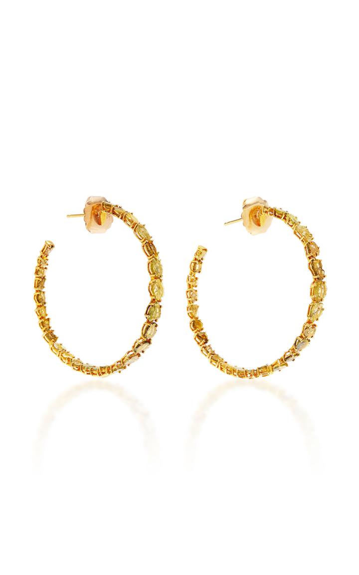 Nina Runsdorf M'o Exclusive: One-of-a-kind Yellow Slice Diamond Hoop Earrings