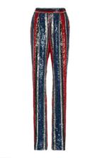 Naeem Khan Striped Sequin Straight-leg Pants