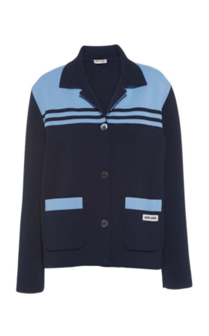 Moda Operandi Miu Miu Two-tone Knit Cardigan