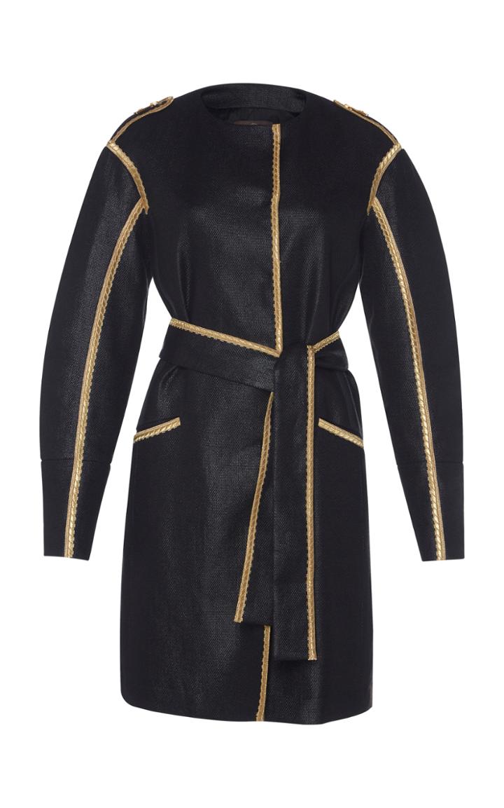 Roberto Cavalli Collarless Belted Jacket