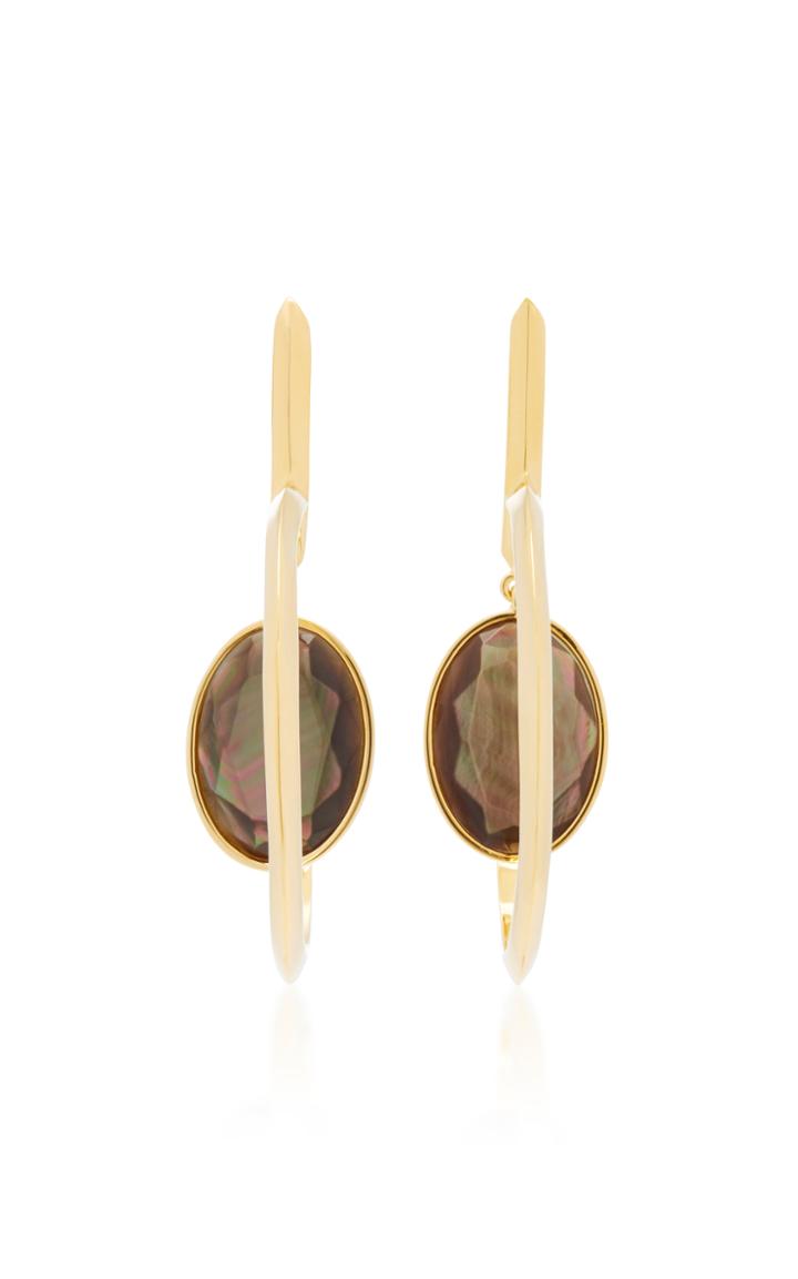 Sarah Magid Jewelry Astral Gold-plated Mother Of Pearl Hoop Earrings
