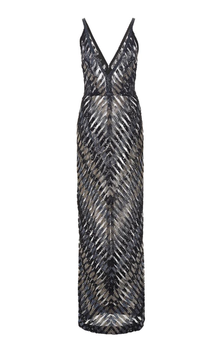 J. Mendel Sheer Bead-embellished Tulle Gown