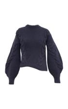 Alejandra Alonso Rojas Hand Cable Knit Cropped Sweater