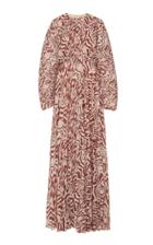 Solace London Taima Pleated Printed Crepe Maxi Dress