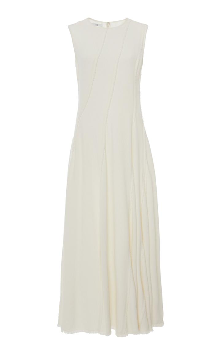 Moda Operandi Co Fringed-hem Seamed Crepe Maxi Dress Size: Xs