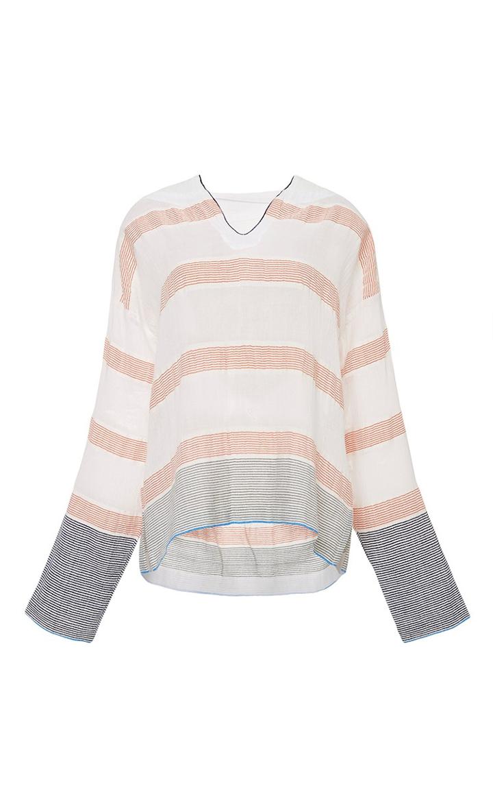 Lemlem Orange Bethany Cropped Hoodie