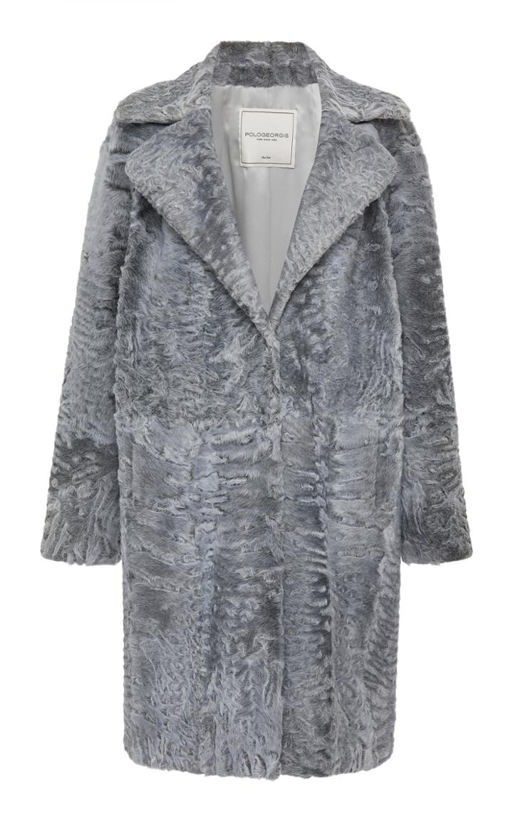 Pologeorgis The Brooke Notch Collar Lamb Coat