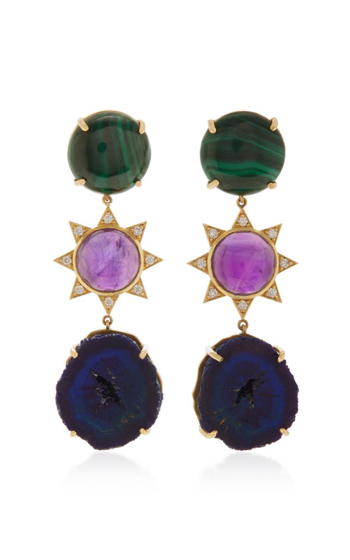 M.spalten 18k Gold And Multi-stone Earrings