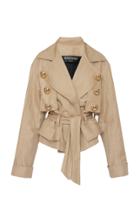 Balmain Belted Cotton-linen Canvas Jacket
