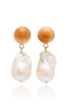Sophie Monet Gold-tone, Pearl And Pine Earrings