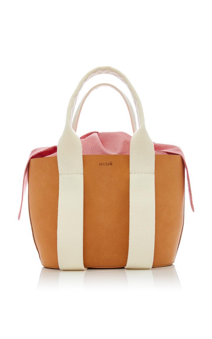Muun Caba Mini Leather And Cotton-canvas Tote