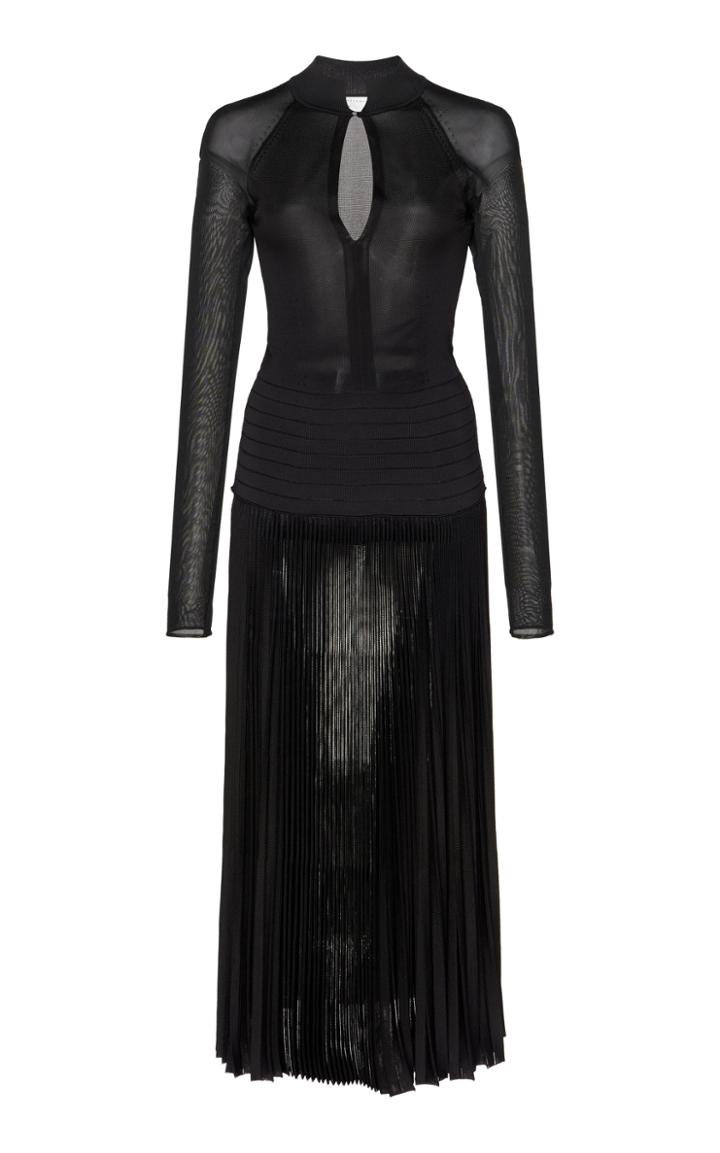 Victoria Beckham Pleated Sheer Midi Dress