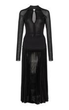 Victoria Beckham Pleated Sheer Midi Dress