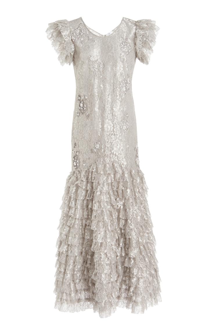 Moda Operandi Erdem Audrey Ruffle-trim Metallic Dress