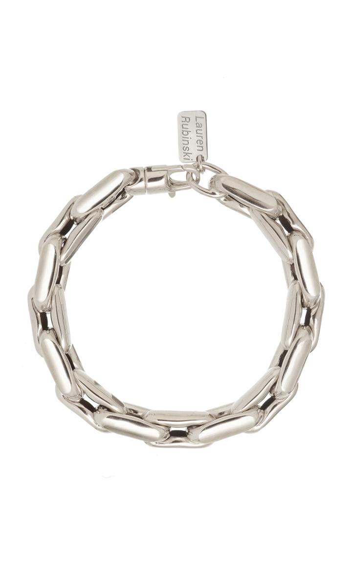 Moda Operandi Lauren Rubinski 14k White Gold Medium Lucky Gold Links Bracelet