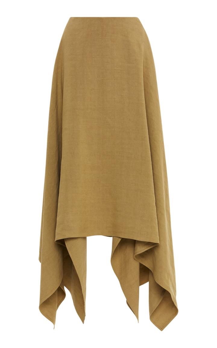 Salvatore Ferragamo Textured Linen Blend Handkerchief Skirt