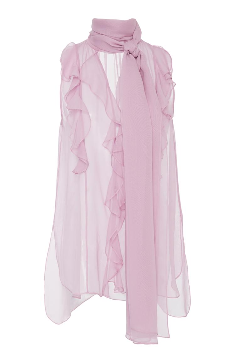 Prabal Gurung Tie Neck Chiffon Blouse