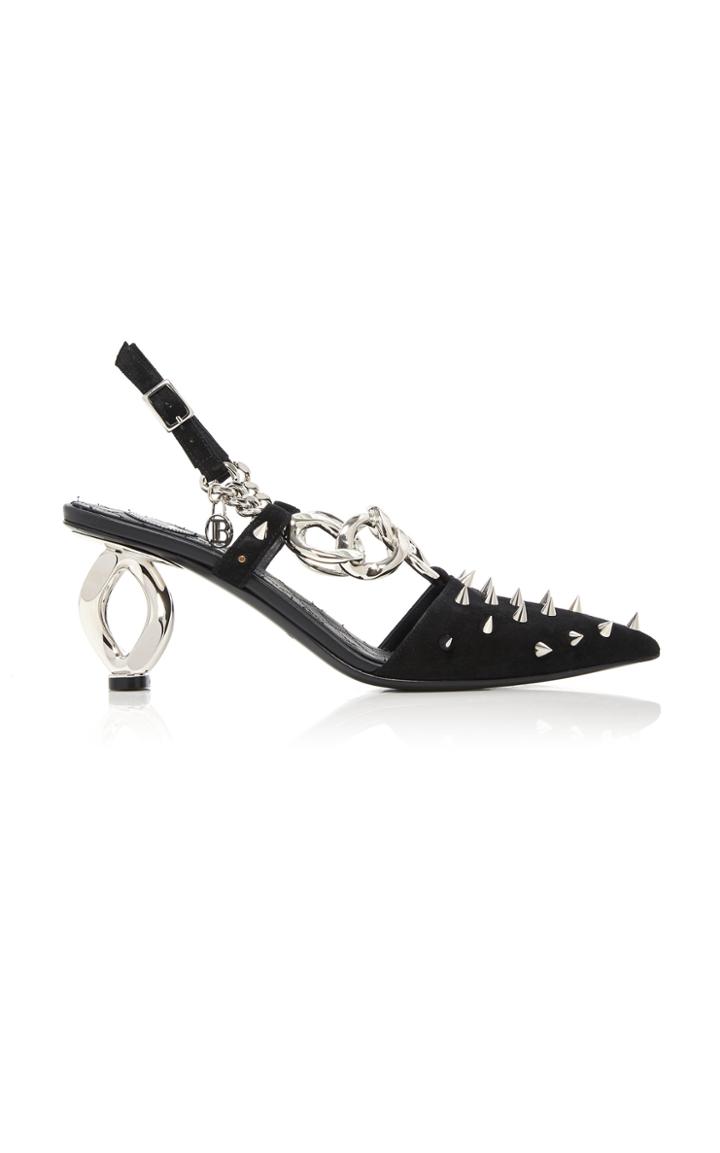 Balmain Natasha Embellished Suede Pumps