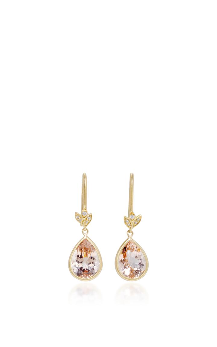 Jamie Wolf 18k Gold Morganite And Diamond Earrings