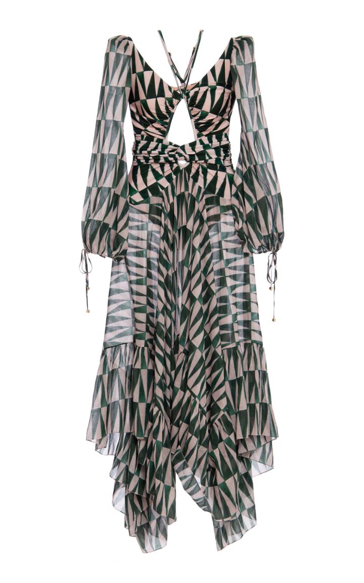 Patbo Geo Print Long Sleeve Cutout Dress