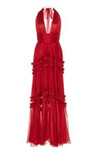 Maria Lucia Hohan Kalina Pleated Halter Gown
