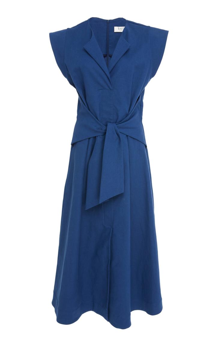 Sea Lennox Belted Cotton-blend Dress