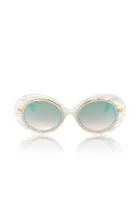 Krewe Iris White Linen Sunglasses