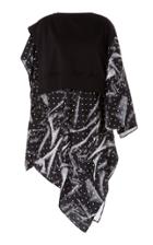 Mm6 Polka-dot Fleece-trimmed Layered Top