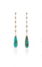 Jacquie Aiche Diamond Trillion Teardrop Turquoise Earrings