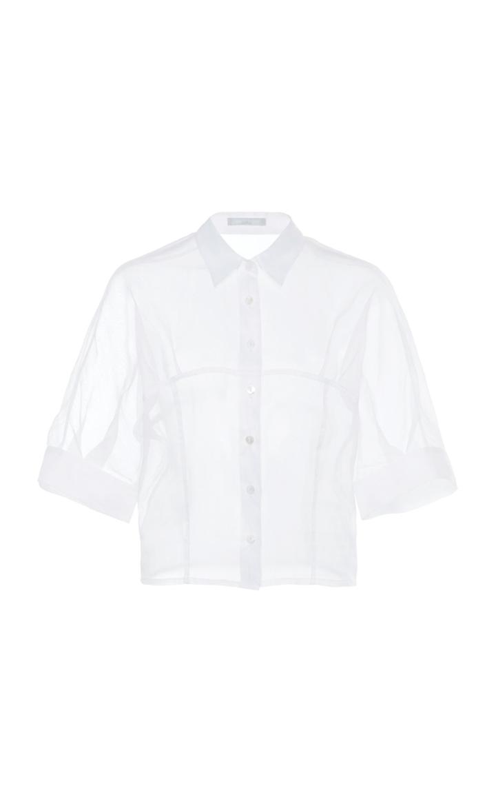 Moda Operandi White Story Betsy Crop Organza Top Size: 6