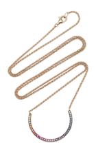 Noor Fares Rainbow Navratna Chandra 18k Gold And Multi-stone Necklace