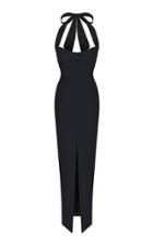 Rasario Halterneck Crepe Maxi Dress