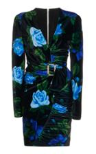 Moda Operandi Richard Quinn Rose Ruched Velvet Mini Dress