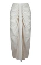 Moda Operandi Piece Of White Audrey Raw Silk Front-slit Skirt
