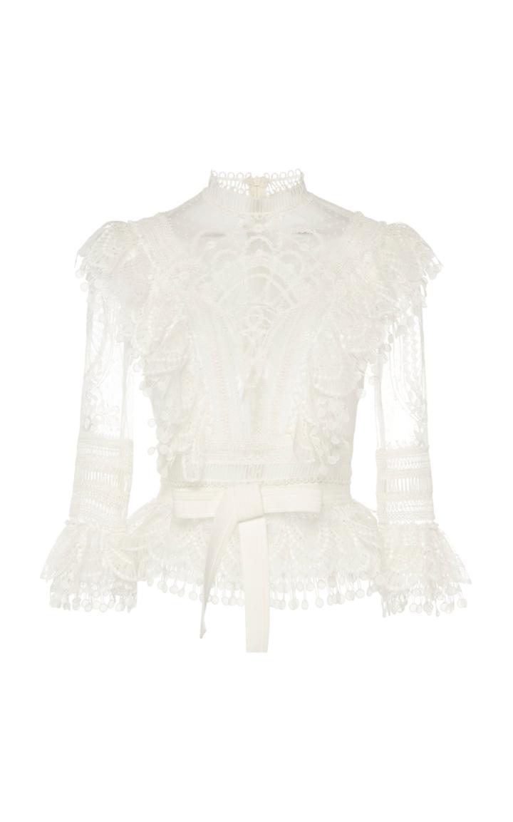 Zuhair Murad Long Sleeve Lace Blouse