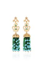 Moda Operandi Anabela Chan Turquoise Emerald Tassel Earrings