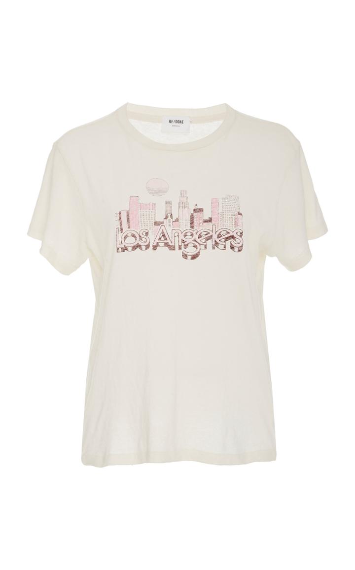 Re/done Printed Cotton-jersey T-shirt Size: S