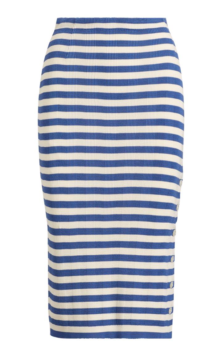 Ralph Lauren Silk Striped Pencil Skirt
