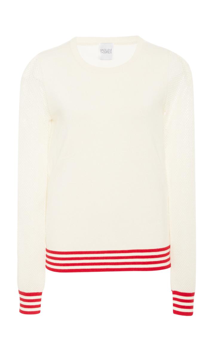 Moda Operandi Madeleine Thompson Rome Striped-trim Sweater Size: L