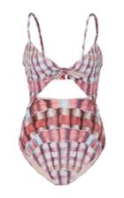 Mara Hoffman Shell Print Cutout Swimsuit