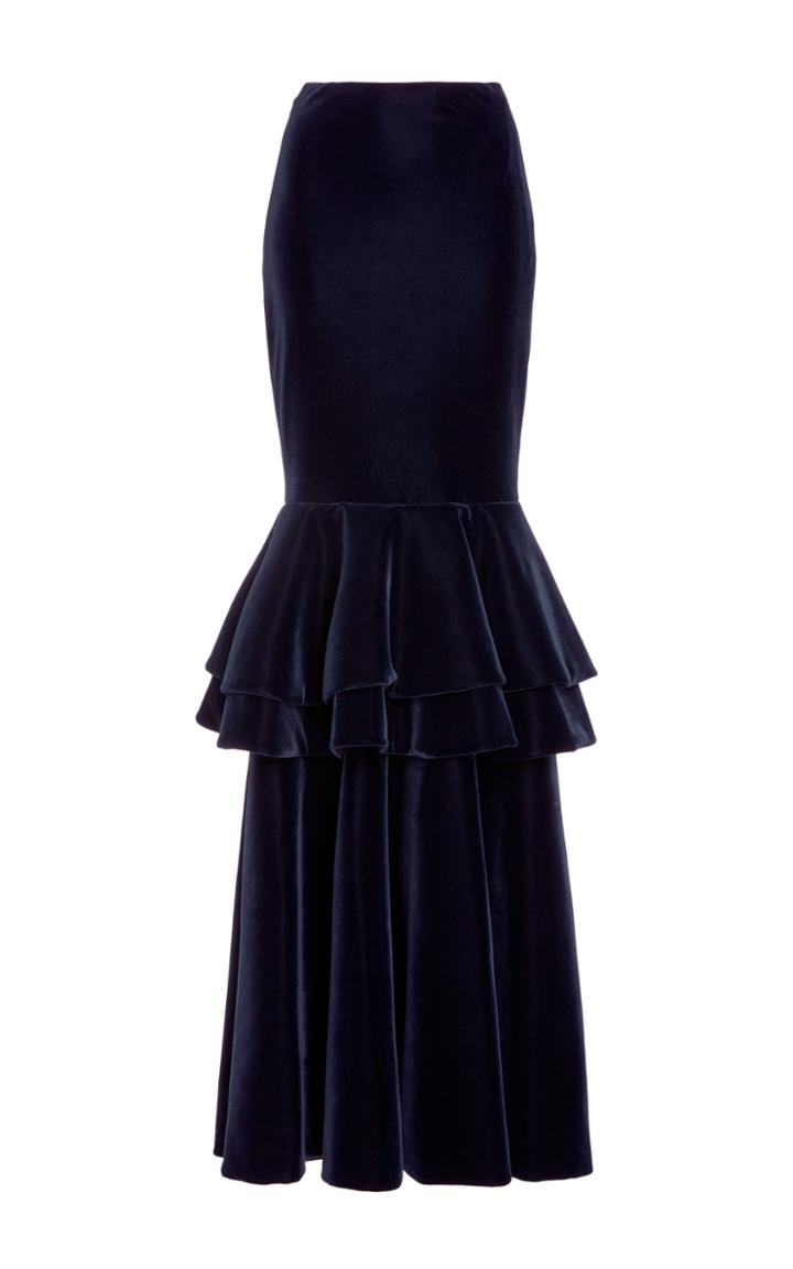 Leal Daccarett Rivera Full Length Velvet Skirt
