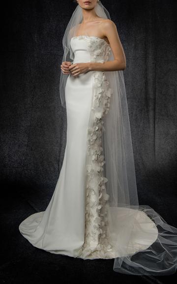 Elizabeth Kennedy Bridal Strapless Floral Applique Gown