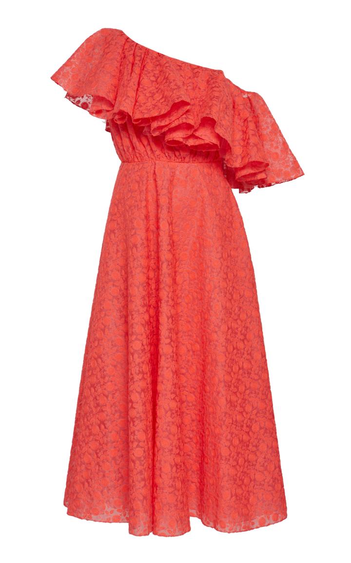 Giambattista Valli Ruffled-overlay Lace Midi Dress