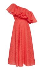 Giambattista Valli Ruffled-overlay Lace Midi Dress