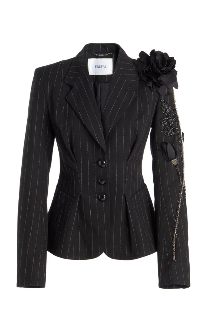 Moda Operandi Erdem Ernest Embellished Cotton Blazer