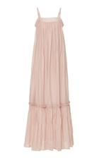 Bird & Knoll Isla Cotton Silk Maxi Bow Dress